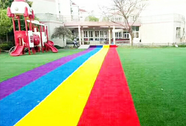 Artificial lawn in kindergarten